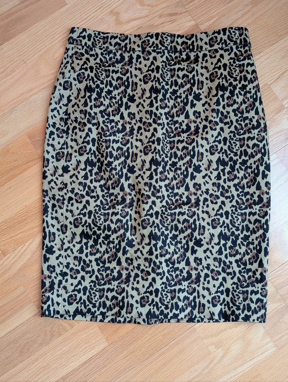 NEW J.CREW Leopard Print Pencil Skirt - Black and Brown Size 2
